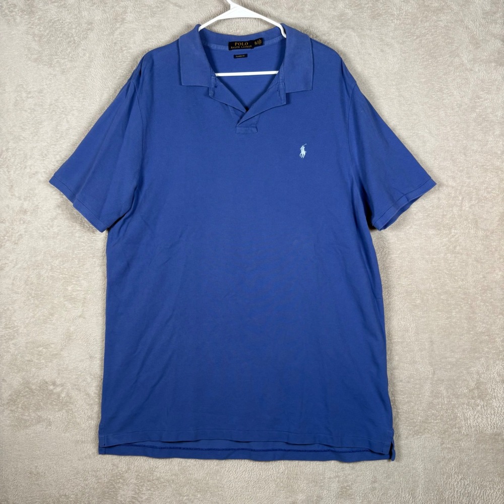 Polo Ralph Lauren Polo Shirt Mens XL Blue Classic Fit Cotton Pique Short Sleeve